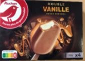 Auchan batonnets double enrobage choco / caramel x4 : photo du produit rappelé le 03/12/2021