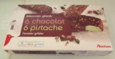 Auchan batonnets x12 6 chocolat – 6 pistache : photo du produit rappelé le 02/08/2021