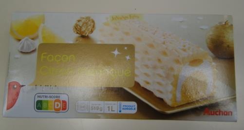Auchan buche citron meringue 516 g : photo du produit rappelé le 02/08/2021