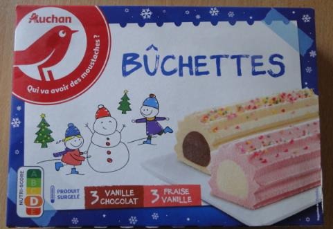 Auchan buchettes vanille chocolat et fraise vanille x6 : photo du produit rappelé le 30/07/2021