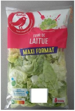 Auchan coeur de laitue 320 g : photo du produit rappelé le 13/06/2025