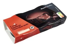 Auchan coeur fondant chocolat noir 2x90g : photo du produit rappelé le 03/04/2024