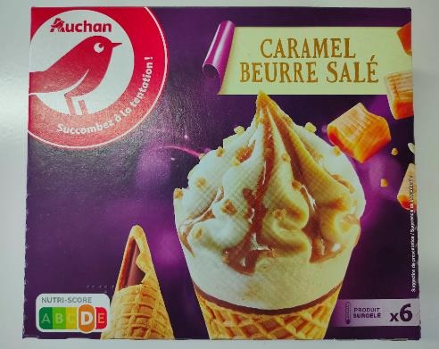 Auchan cone caramel beurre sale x6 426g : photo du produit rappelé le 30/07/2021