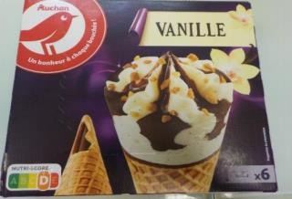 Auchan cone vanille x6 410g : photo du produit rappelé le 02/08/2021