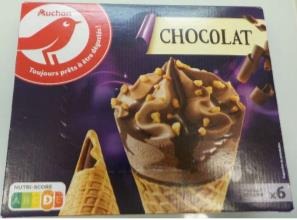 Auchan cone x6 chocolat 440g : photo du produit rappelé le 02/08/2021