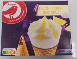 Auchan cone x6 citron meringue : photo du produit rappelé le 02/08/2021