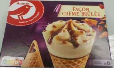 Auchan cone x6 creme brulee : photo du produit rappelé le 02/08/2021