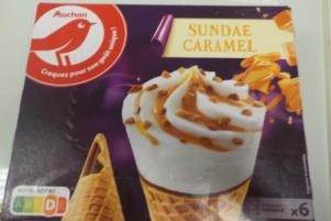 Auchan cone x6 facon sundae : photo du produit rappelé le 02/08/2021