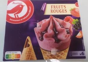 Auchan cone x6 fruits rouges : photo du produit rappelé le 02/08/2021
