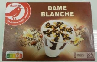 Auchan coupe dame blanche x4 286g : photo du produit rappelé le 02/08/2021