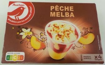 Auchan coupe x4 peche melba : photo du produit rappelé le 02/08/2021