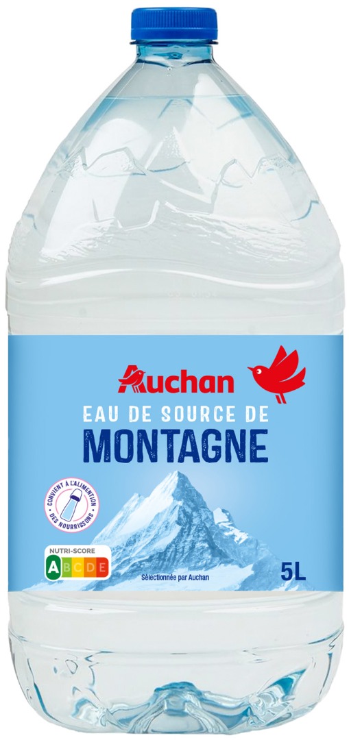 Auchan eau de source de montagne 5l : photo du produit rappelé le 23/07/2025