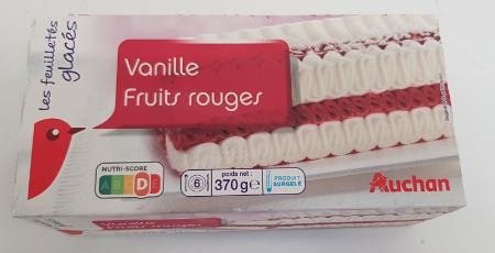 Auchan feuillete vanille fruits rouges 370g : photo du produit rappelé le 02/08/2021