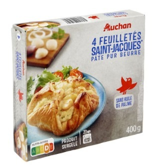 Auchan feuilletés st jacques 400g : photo du produit rappelé le 14/01/2026