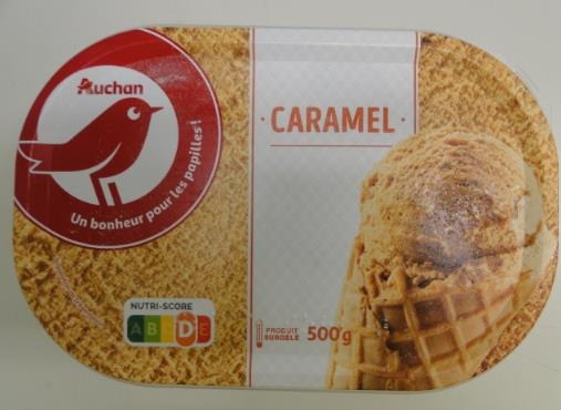 Auchan glace vrac caramel 500g : photo du produit rappelé le 30/07/2021