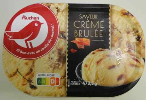 Auchan glace vrac creme brulee 473.5g : photo du produit rappelé le 30/07/2021
