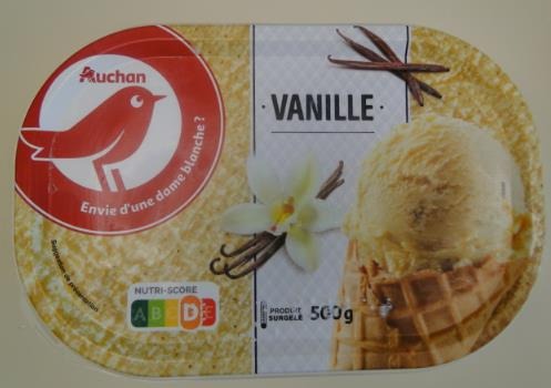 Auchan glace vrac vanille 490g : photo du produit rappelé le 30/07/2021