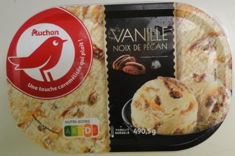 Auchan glace vrac vanille noix de pecan 490g : photo du produit rappelé le 30/07/2021