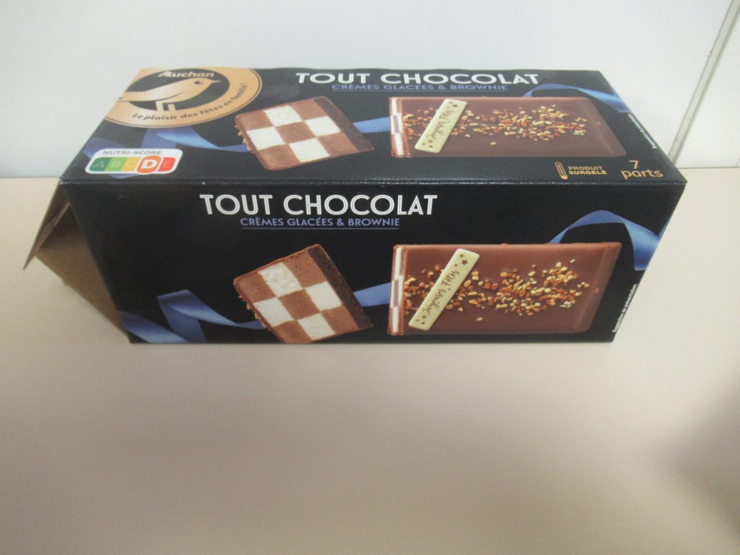 Auchan gourmet buche tout chocolat & brownie 569g surgele : photo du produit rappelé le 07/06/2021
