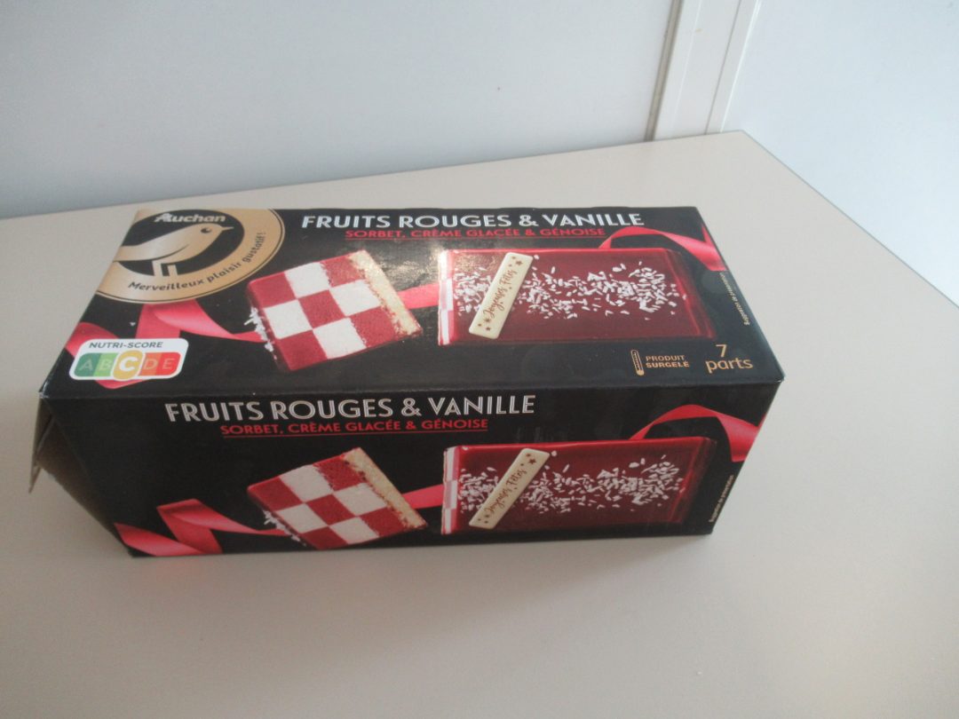 Auchan gourmet buche tout chocolat & brownie 569g surgele : photo du produit rappelé le 07/06/2021