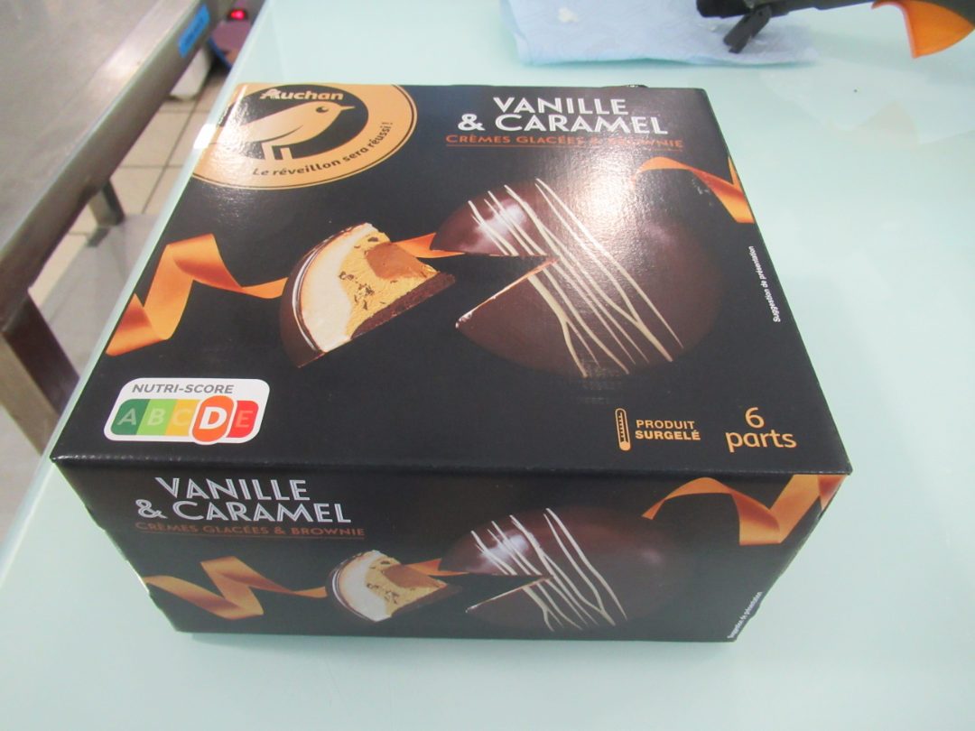 Auchan gourmet dome vanille caramel brownie 520g surgele : photo du produit rappelé le 07/06/2021