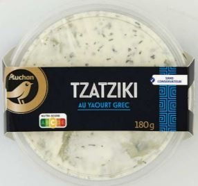 Auchan gourmet tzatziki 180g Auchan : photo du produit rappelé le 12/01/2022