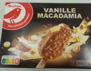 Auchan grands gourmands vanille macadamia x4 270g : photo du produit rappelé le 15/06/2021