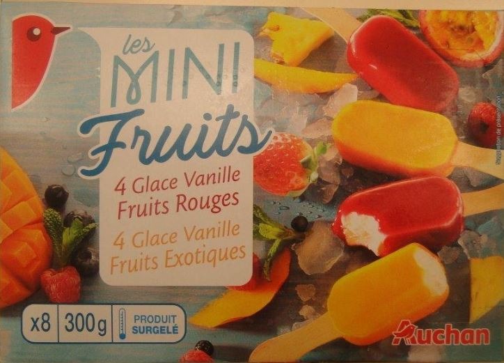 Auchan mini batonnets fruits x8 : photo du produit rappelé le 06/07/2021