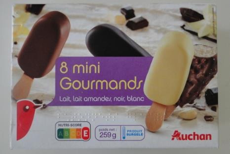 Auchan mini gourmands batonnets chocolat x8 258g : photo 2 sur 2 du produit rappelé le 02/08/2021