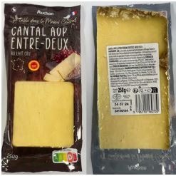 Auchan terroir cantal entre-deux AOP 250g : photo du produit rappelé le 05/07/2024