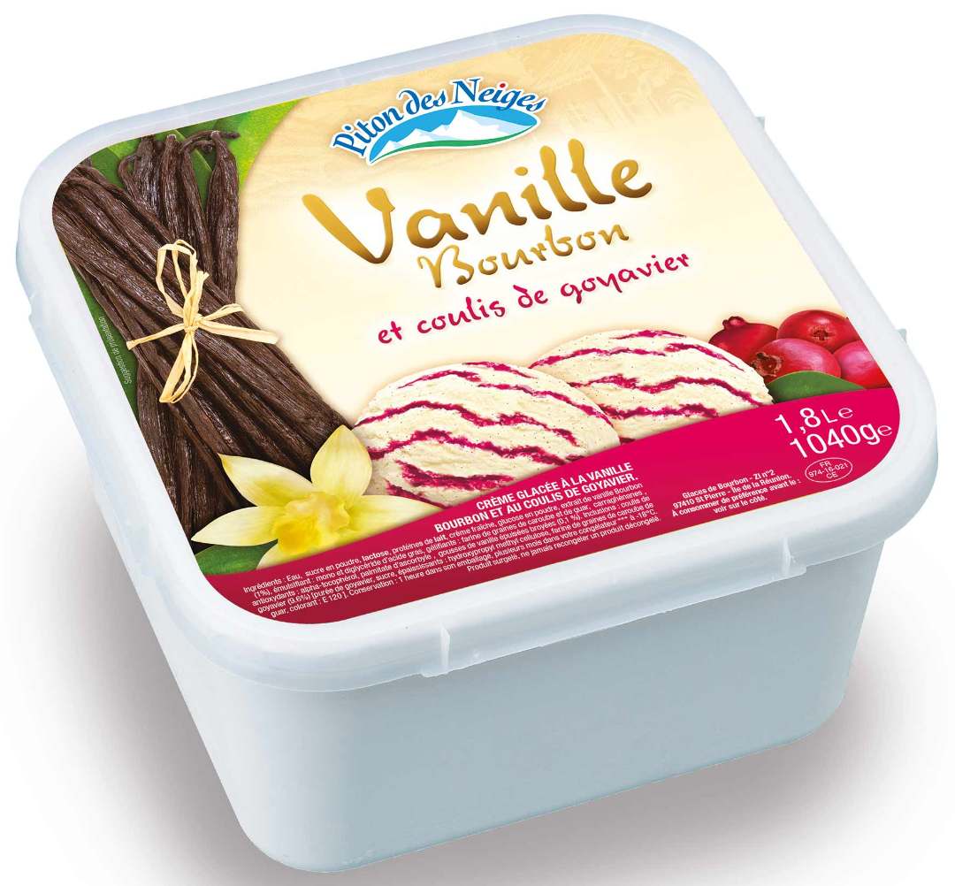 Bac 1.8l piton des neiges vanille bourbon et coulis de goyavier : photo du produit rappelé le 14/02/2022