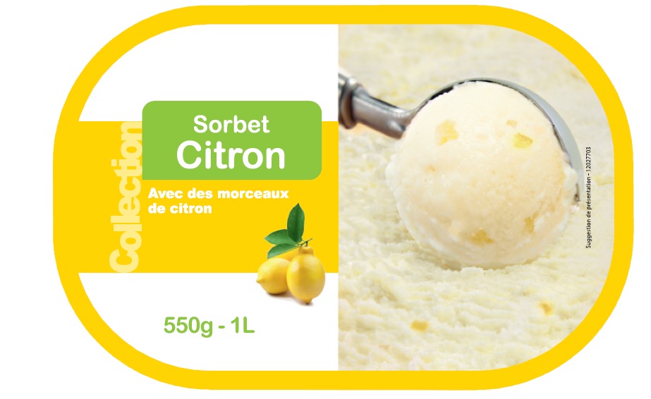 Bac 1 lt sorbet citron collection : photo du produit rappelé le 08/12/2021