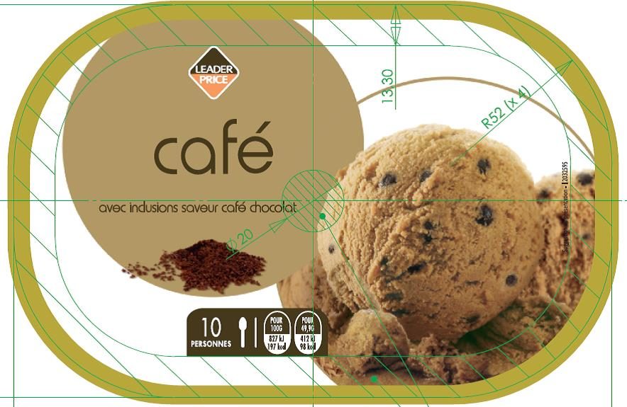 Bac café avec inclusions saveur café chocolat - 1 litre - leader price : photo du produit rappelé le 07/07/2021
