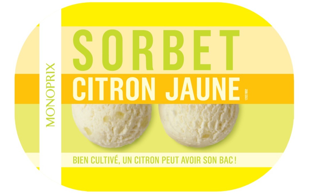 Bac citron 1l 606g Monoprix : photo du produit rappelé le 05/07/2021