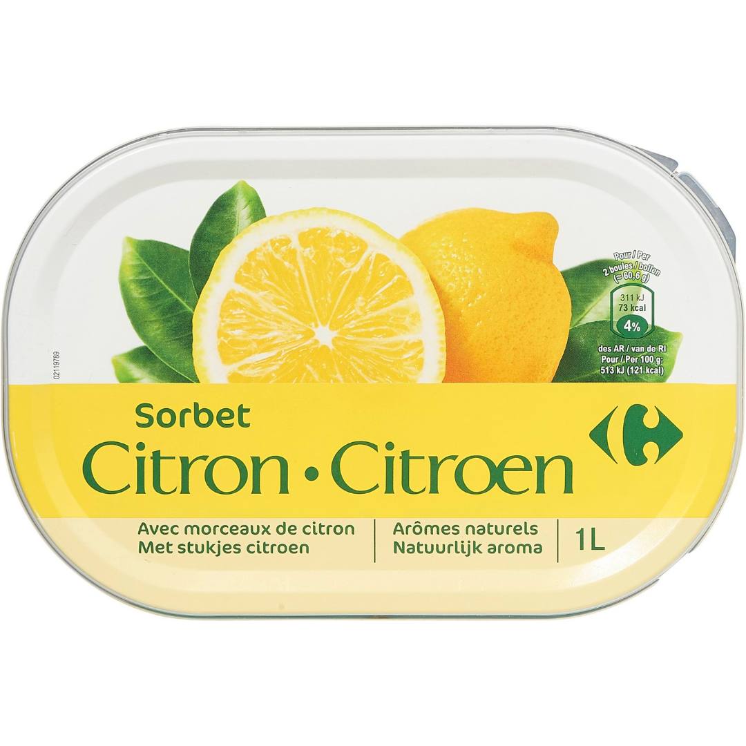 Bac citron 1l Carrefour : photo du produit rappelé le 02/12/2021