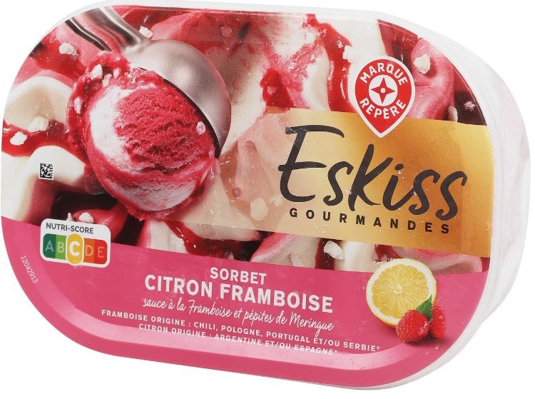 Bac citron framboise 900 ml Eskiss : photo du produit rappelé le 03/12/2021
