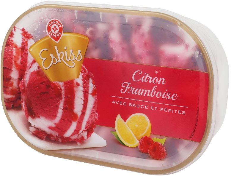 Bac citron framboise 900 ml Eskiss : photo 2 sur 2 du produit rappelé le 03/12/2021