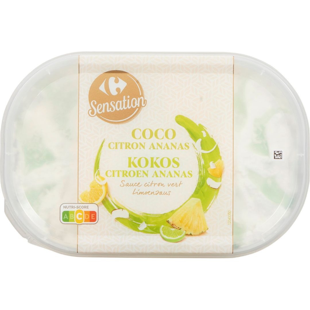 Bac coco citron ananas 900ml Carrefour / Carrefour Sensation : photo du produit rappelé le 29/07/2021