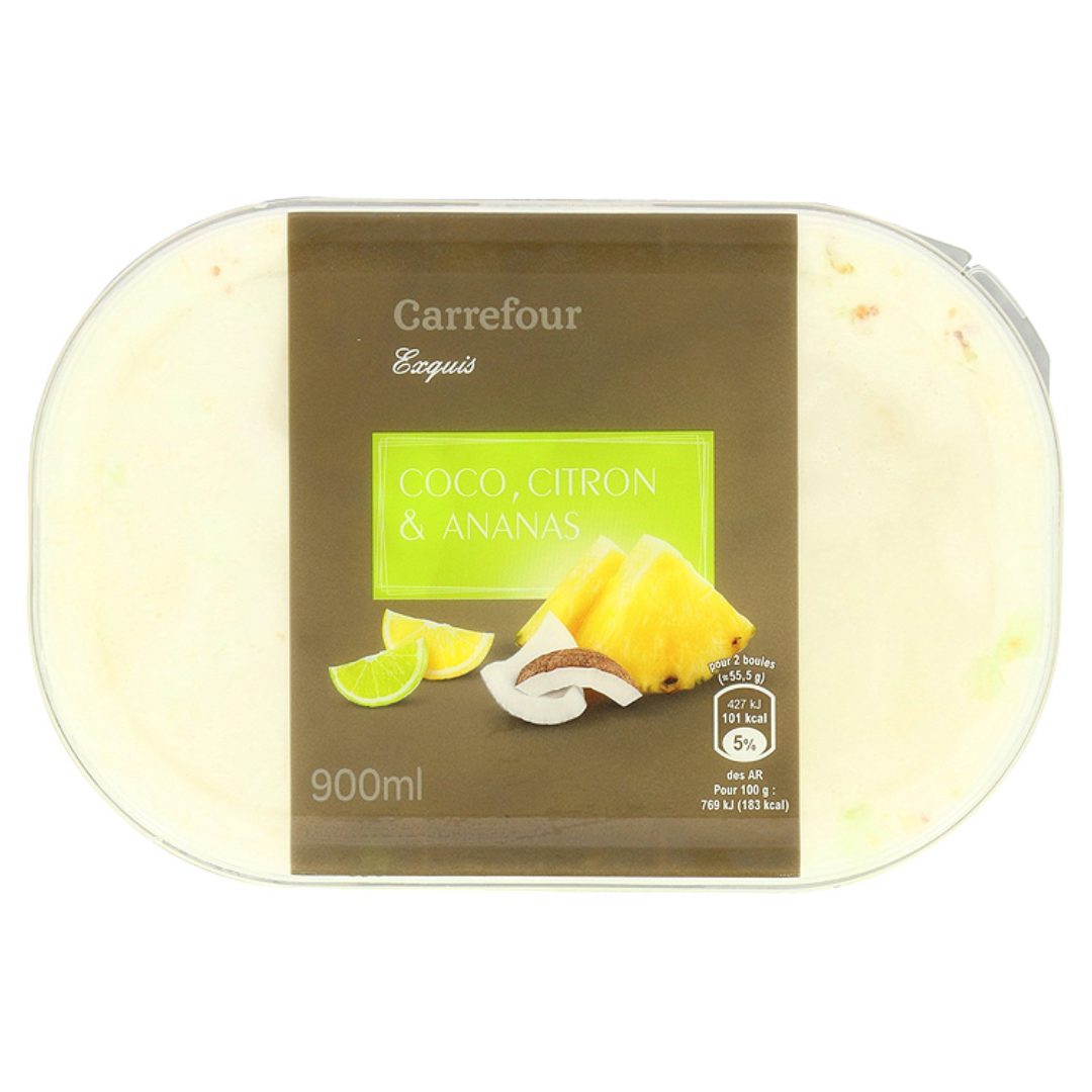 Bac coco citron ananas 900ml Carrefour / Carrefour Sensation : photo 2 sur 2 du produit rappelé le 29/07/2021
