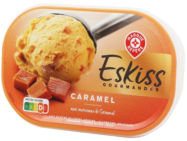 Bac creme glacee caramel 500g Eskiss : photo du produit rappelé le 29/07/2021