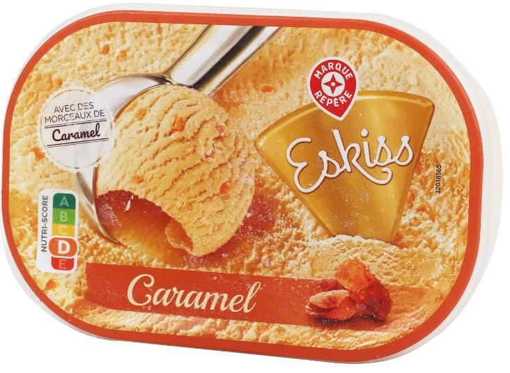 Bac creme glacee caramel 500g Eskiss : photo 2 sur 2 du produit rappelé le 29/07/2021