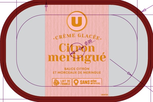 Bac crème glacée citron meringué u Marque U : photo du produit rappelé le 02/02/2022