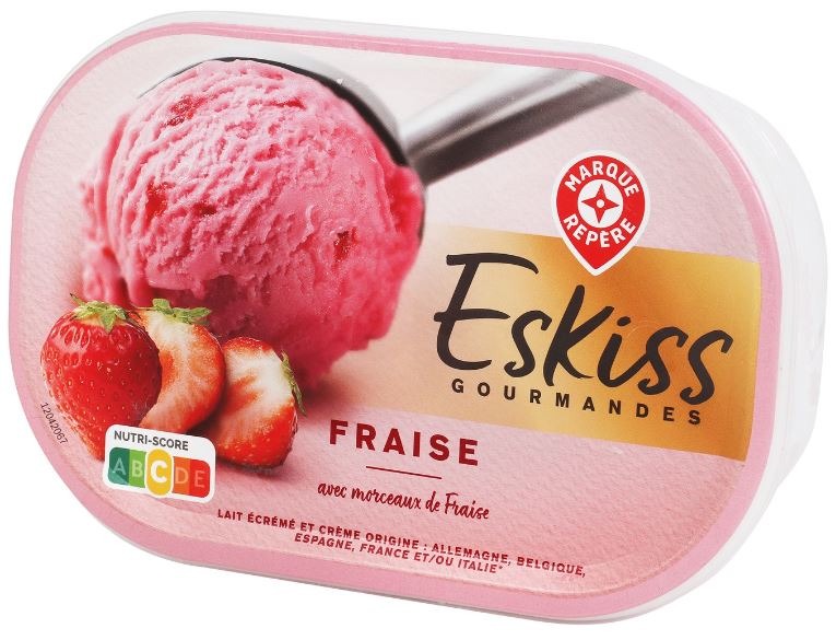 Bac creme glacee fraise 500g Eskiss : photo du produit rappelé le 29/07/2021