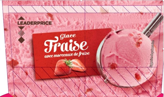 Bac crème glacée fraise leader price : photo du produit rappelé le 30/07/2021