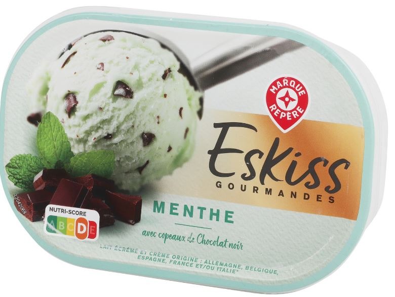 Bac creme glacee menthe chocolat 500g Eskiss : photo du produit rappelé le 29/07/2021