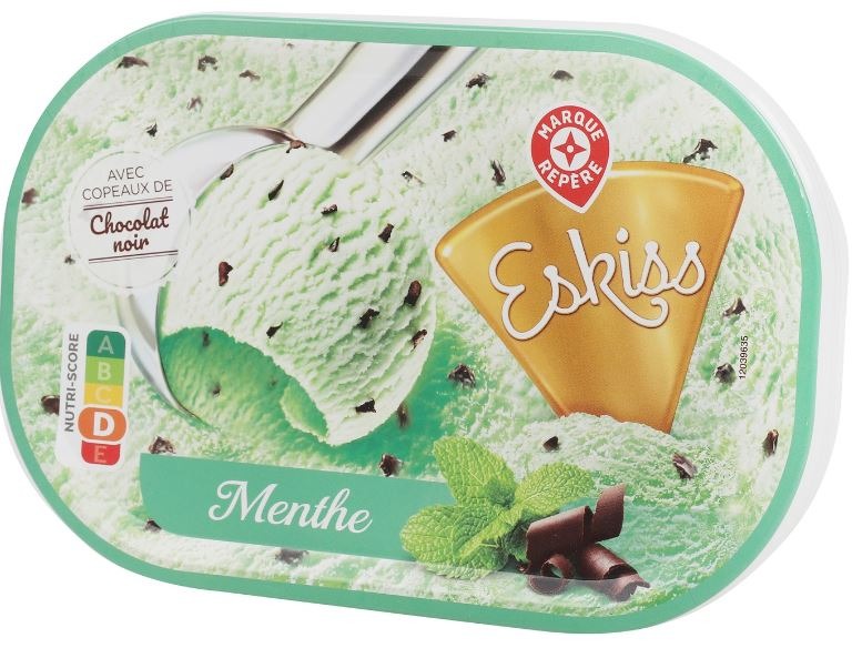 Bac creme glacee menthe chocolat 500g Eskiss : photo 2 sur 2 du produit rappelé le 29/07/2021