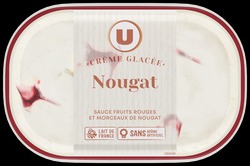Bac crème glacée nougat fruits rouges u Marque U : photo du produit rappelé le 03/02/2022