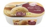 Bac crème glacée rhum raisin 1l – 534.5 g Cora : photo du produit rappelé le 15/12/2021