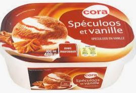 Bac creme glacee speculoos et vanille 900 ml - 489 g Cora : photo du produit rappelé le 07/12/2021