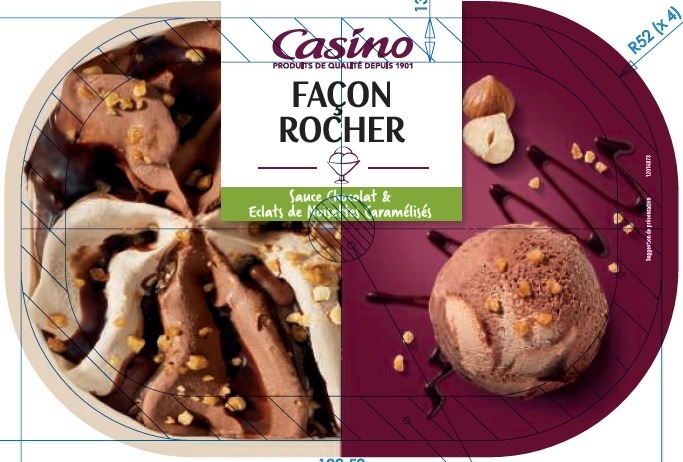Bac façon rocher sauce chocolat éclats de noisettes caramélisées Casino : photo du produit rappelé le 03/12/2021